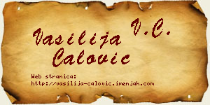 Vasilija Ćalović vizit kartica
